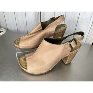 El Naturalista Womens Block Heel Sandal Shoes Open Toe Tan Leather 36